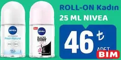 NİVEA ROLL-ON DEODORANT KADIN 25 ML NİVEA ROLL-ON DEODORANT KADIN 25 ML